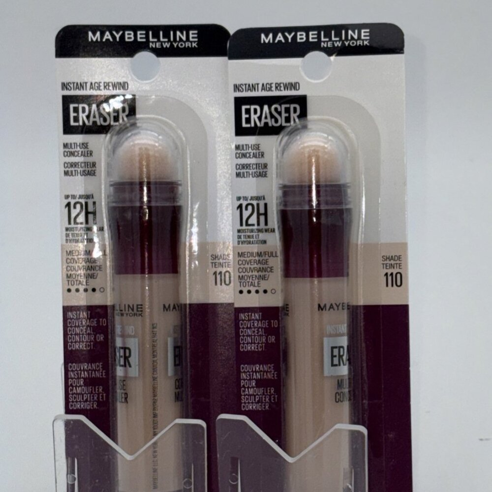 Maybelline Instant Age Rewind Eraser, Multi-use Concealer, Shade 110-New 2 Pk